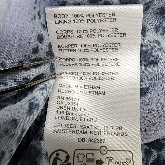 NEW Urban Outfitters UO Silence + Noise Dress XL Blue Marie Cowl Neck Mini Boho - Picture 8 of 11